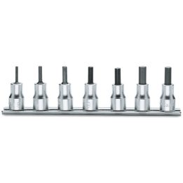 Beta 910PE/SB7 Serie di 7 chiavi a bussola maschio esagonale (art. 910PE) su supporto 009100503