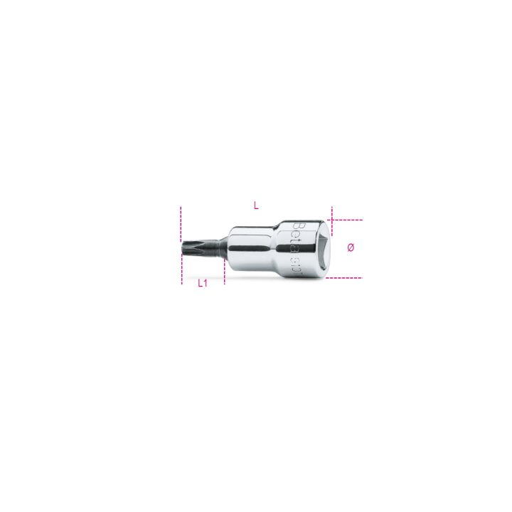 Beta 910TX 45 Chiavi a bussola a mano a giravite maschio per viti con impronta Torx® con attacco quadro femmina 3/8" cromate - i