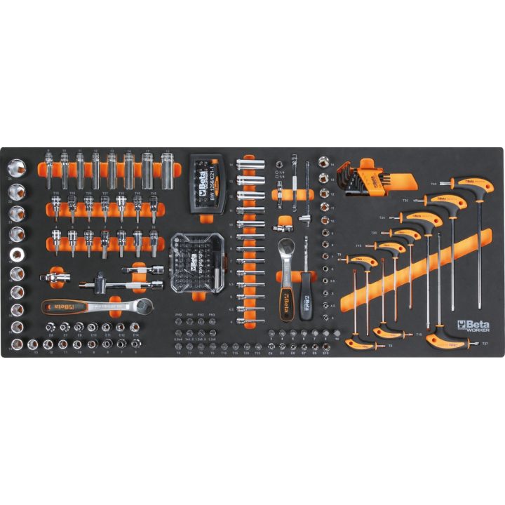 Beta BW 2400SXLR9/E-XXL Cassettiera mobile con nove cassetti, con sistema antiribaltamento, modello lungo, e assortimento di 716