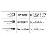 Beta BW 923E-PE/C18 Assortimento di 18 chiavi a bussola per viti con impronta esagonale in cassetta di plastica 009236028