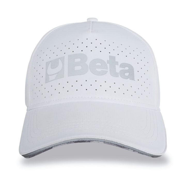 Beta 9525WB Cappellino Beta da baseball bianco con visiera curva 095251032