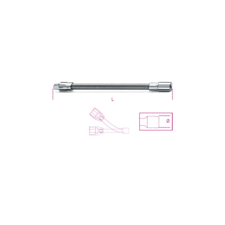 Beta 900FL 150 Prolunga a mano flessibile con attacchi quadri maschio e femmina 1/4" cromata 009000828