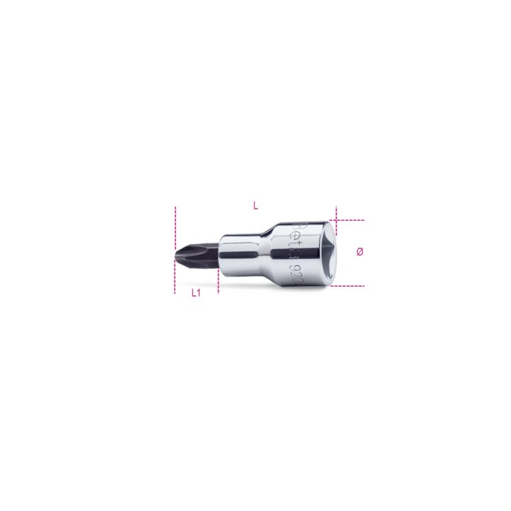 Beta 920PH 2 Chiavi a bussola a mano a giravite per viti con impronta a croce Philips® con attacco quadro 1/2" cromate - inserti
