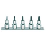Beta 920RTX/SB5 Serie di 5 chiavi a bussola maschio per viti con impronta Tamper Resistant Torx® (art. 920RTX) su supporto 00920