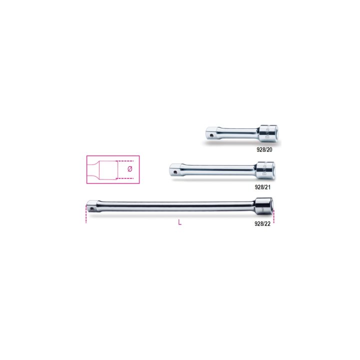 Beta 928/22 Prolunghe a mano con attacchi quadri maschio e femmina 3/4" cromate 009280825
