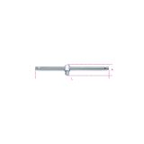 Beta 928/42 Quadro maschio 3/4" con spina scorrevole cromato 009280850