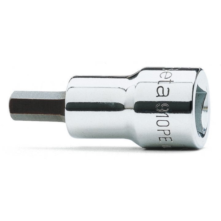 Beta 910PE 10 Chiavi a bussola a mano maschio esagonale con attacco quadro femmina 3/8" cromate - inserti bruniti 009100500