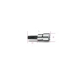 Beta 910PT 50 Chiavi a bussola a mano a giravite per viti con impronta pentalobata con attacco quadro femmina 3/8" cromate - ins