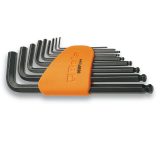 Beta 96BP/SC9 Serie di 9 chiavi maschio esagonale piegate con estremità sferica (art. 96BP) con supporto 000960974