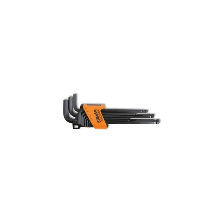 Beta 96BP/SC9 Serie di 9 chiavi maschio esagonale piegate con estremità sferica (art. 96BP) con supporto 000960974
