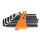 Beta 96L/SC12 Serie di 12 chiavi maschio esagonale piegate tipo lungo (art. 96L) con supporto 000960929