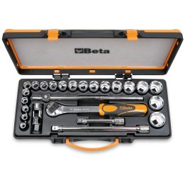 Beta 920A/C20X 20 chiavi a bussola a mano esagonali e 5 accessori in cassetta di lamiera 009200950