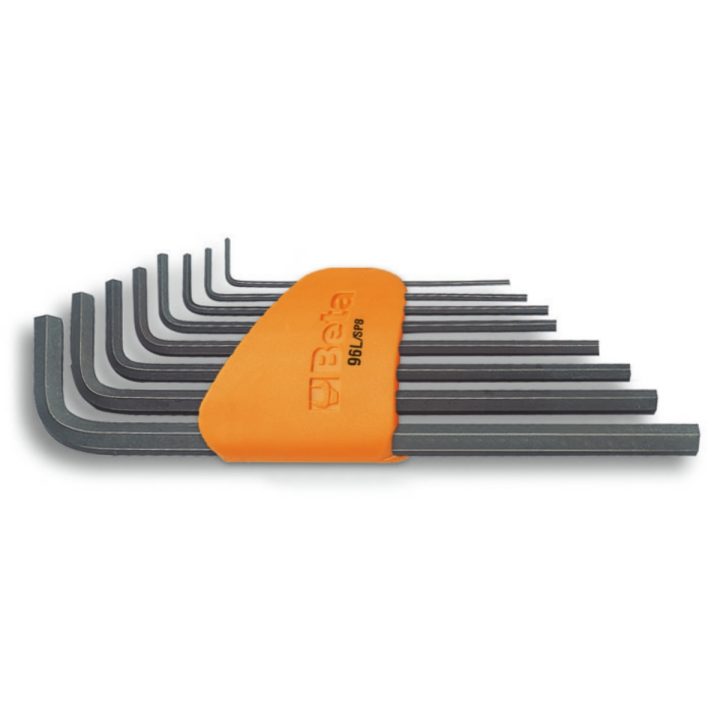 Beta 96L/SC8 Serie di 8 chiavi maschio esagonale piegate tipo lungo (art. 96L) con supporto 000960924