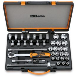 Beta 920A/C33 20 chiavi a bussola a mano esagonali, 13 a giravite e 5 accessori in cassetta di lamiera 009200985