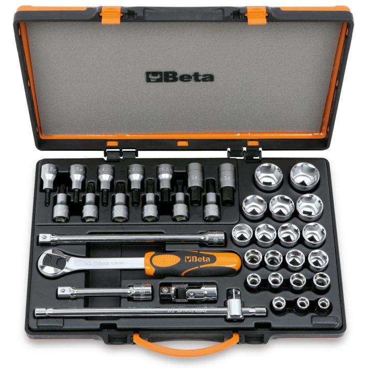 Beta 920A/C33 20 chiavi a bussola a mano esagonali, 13 a giravite e 5 accessori in cassetta di lamiera 009200985