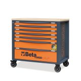 Beta RSC24AXLP/7-O Cassettiera mobile 7 cassetti con piano di lavoro in legno e sistema antiribaltamento, modello lungo 02400457