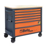 Beta RSC24AXLP/7-O Cassettiera mobile 7 cassetti con piano di lavoro in legno e sistema antiribaltamento, modello lungo 02400457