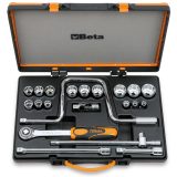 Beta 920AS/C15 Assortimento di 15 chiavi a bussola a mano poligonali e 6 accessori in cassetta di lamiera 009200947