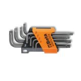 Beta 97RTX/SC8 Serie di 8 chiavi maschio piegate per viti con impronta Tamper Resistant Torx® (art. 97RTX) con supporto 00097026