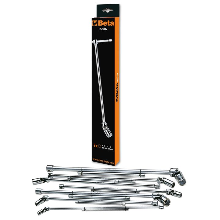 Beta 952/D7 Serie di 7 chiavi a T con bussola esagonale snodata 009520079