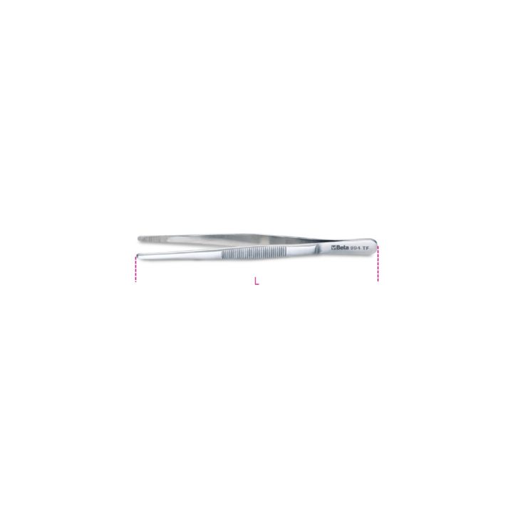 Beta 994TF Pinzetta a molla, antiacido antimagnetica a punte larghe diritte arrotondate, zigrinate in acciaio inossidabile 00994