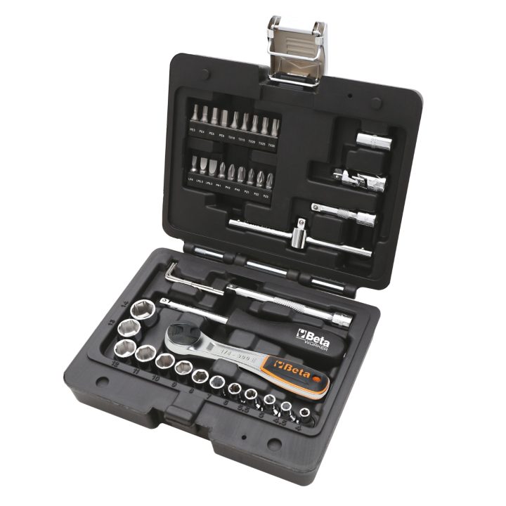 Beta BW 903E/C42 Assortimento di 13 chiavi a bussola esagonali, 18 inserti per avvitatori, 4 chiavi maschio esagonale piegate e