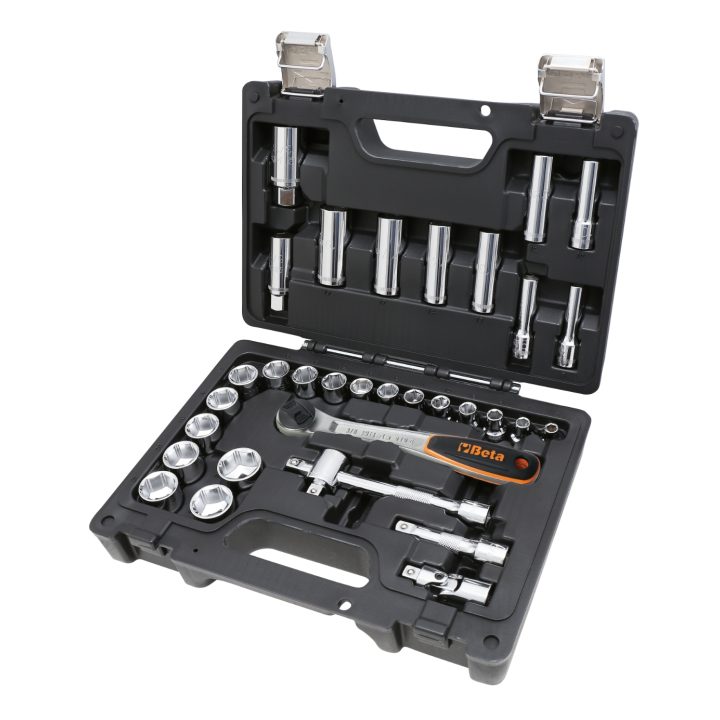 Beta BW 913E/C33 Assortimento di 28 chiavi a bussola esagonali e 5 accessori, in cassetta di plastica 009136133