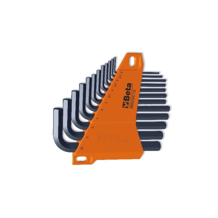 Beta 96N/SC12 Serie di 12 chiavi maschio esagonale piegate (art. 96N) con supporto 000960661