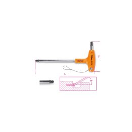 Beta 96TBP-HS 4 Chiave maschio esagonale piegate con estremità sferica ed impugnatura di manovra cromate H-SAFE 000964687