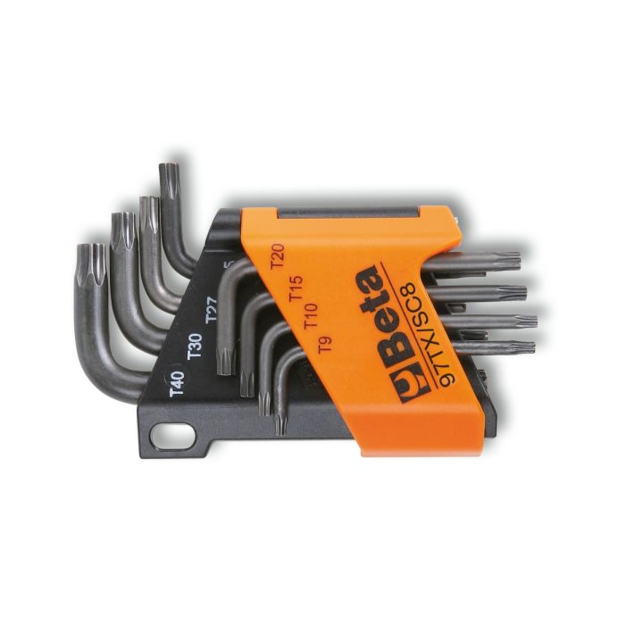 Beta 97TX/SC8 Serie di 8 chiavi maschio piegate per viti con impronta Torx® (art. 97TX) con supporto 000970064