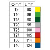 Beta 97BTX-C/SC8 Serie di 8 chiavi maschio piegate colorate con un'estremità sferica per viti con impronta Torx® 000971658