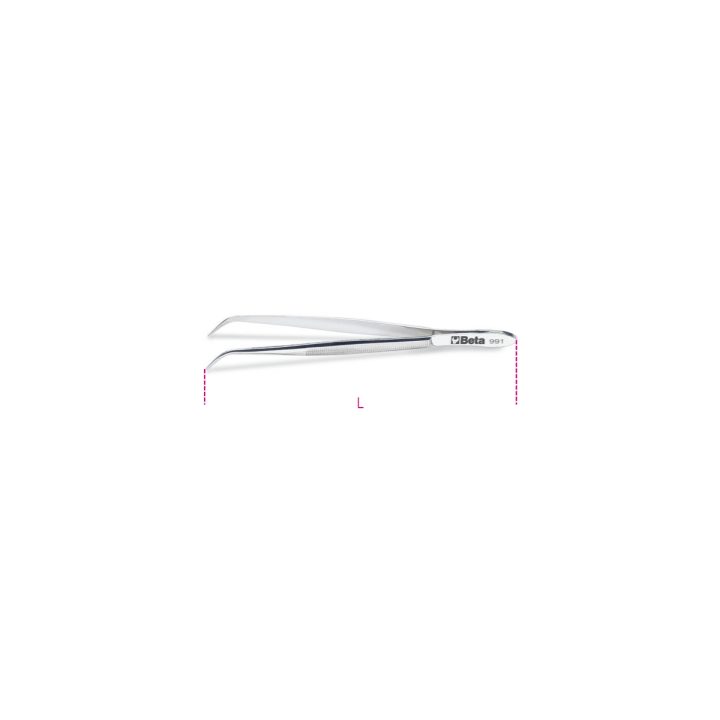Beta 991 130 Pinzetta a molla a punte fini curve arrotondate zigrinate in acciaio inossidabile 009910001