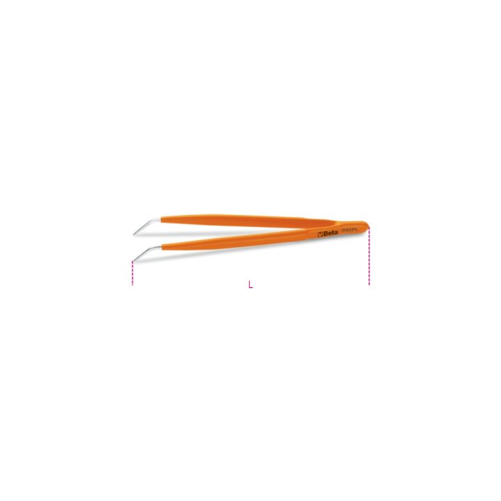 Beta 993PL 150 Pinzetta a molla a punte fini curve arrotondate zigrinate in acciaio inossidabile 009930010
