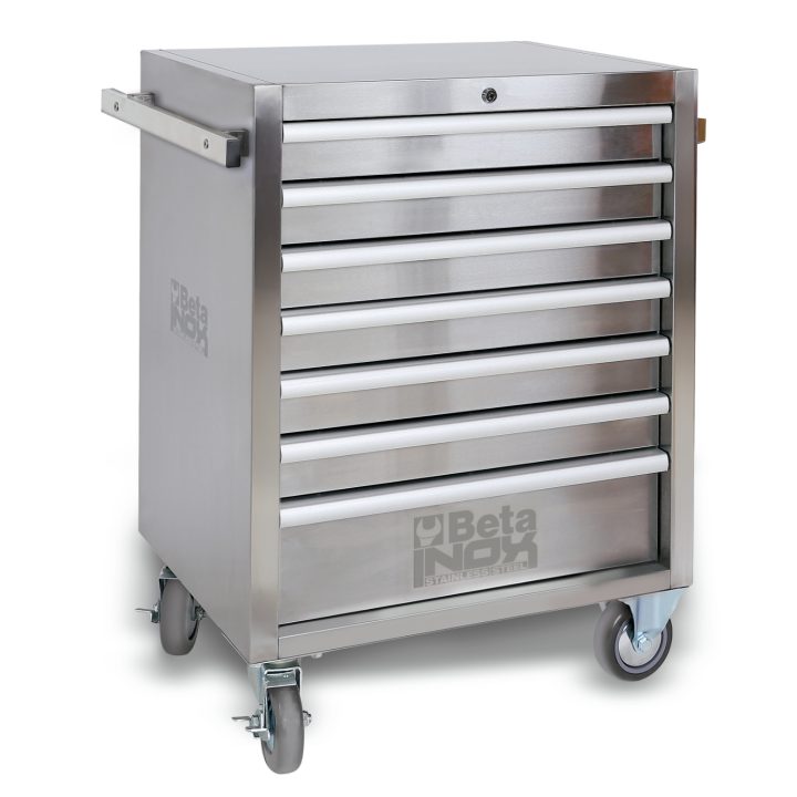 Beta C04TSS/7 Cassettiera mobile con sette cassetti in acciaio inossidabile con ruote antitraccia 024003077