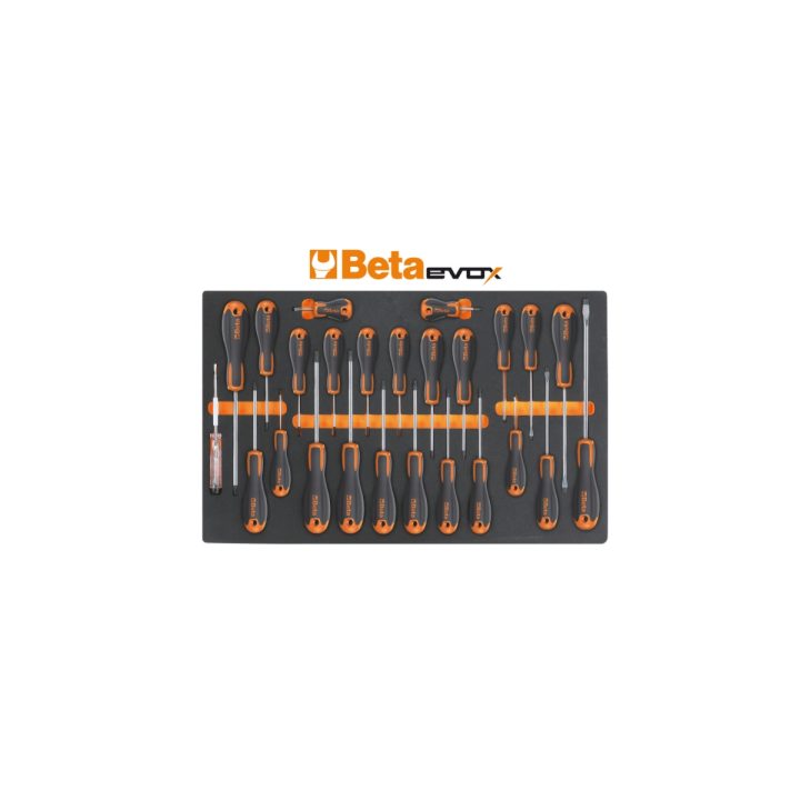 Beta M213 Vassoio morbido in EVA giravite Beta Evox per viti lama piatta, Phillips® e Torx® 024500213