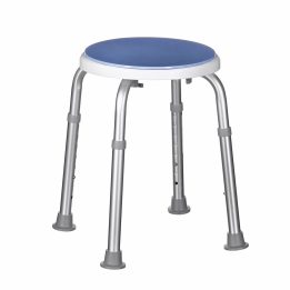 Round aluminium shower stool