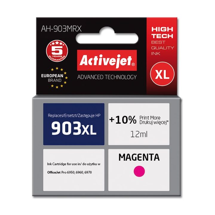 Activejet AH-903MRX Ink (replacement for HP 903XL T6M07AE Premium 12 ml magenta)