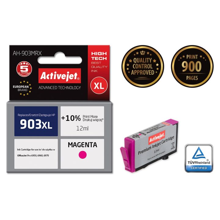 Activejet AH-903MRX Ink (replacement for HP 903XL T6M07AE Premium 12 ml magenta)