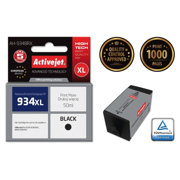 Activejet AH-934BRX Ink (replacement for HP 934XL C2P23AE Premium 50 ml black)