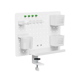Activejet APB-002W desk organiser – rotating perforated board grey and white