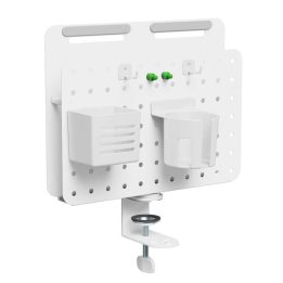 Activejet APB-006W desk organiser – rotating perforated board with vertical organiser grey and white