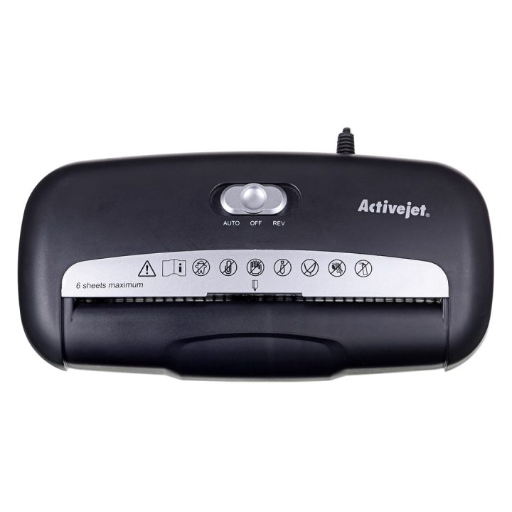 Activejet ASH-0601S shredder P-2 10 l 6 mm strip 6 sheets black.