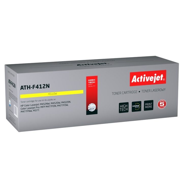 Activejet ATH-F412N toner (replacement for HP 410A CF412A Canon CRG 046 Y 1247C002 Supreme 2300 pages yellow)
