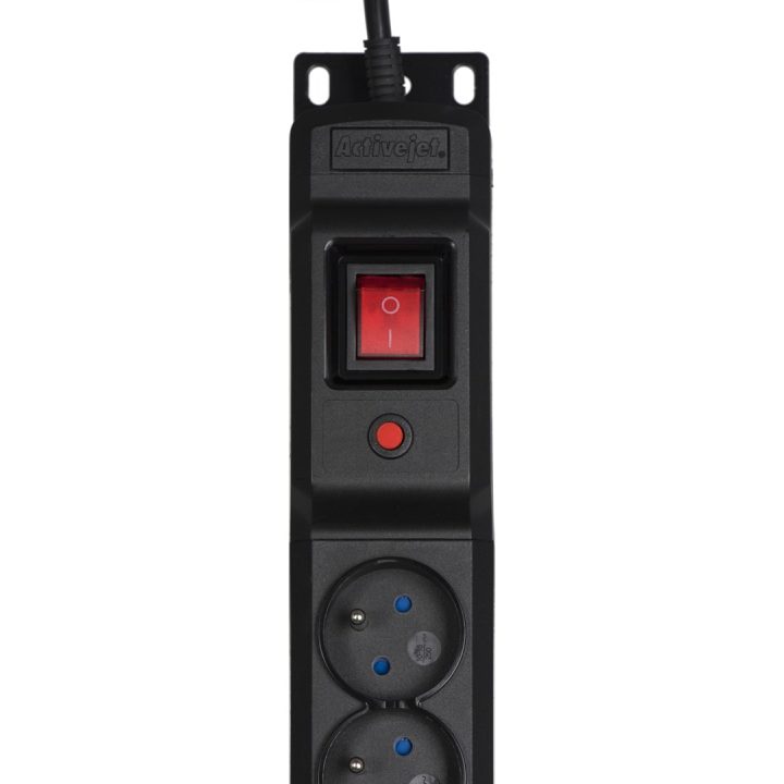 Activejet COMBO 12 socket power strip 5m black