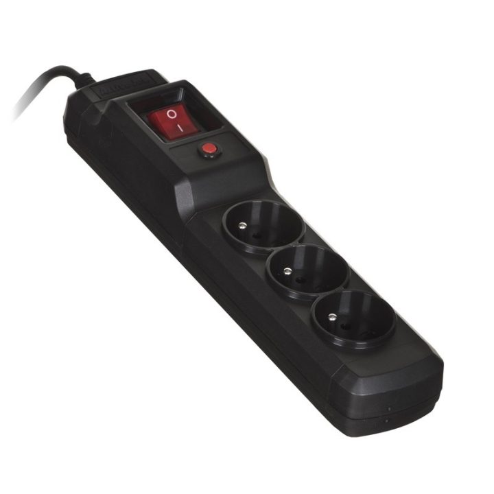 Activejet COMBO 3GN 1 5M black power strip with cord