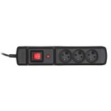 Activejet COMBO 3GN 1 5M black power strip with cord