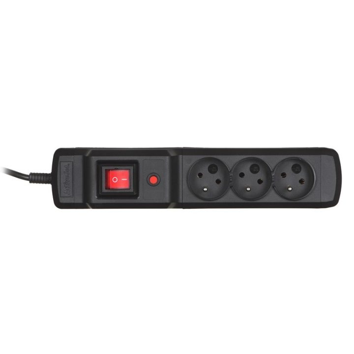 Activejet COMBO 3GN 1 5M black power strip with cord