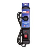 Activejet COMBO 3GN 1 5M black power strip with cord