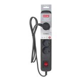 Activejet black power strip with cord ACJ COMBO 5G 1 5M/BEZP.AUTO/CZ
