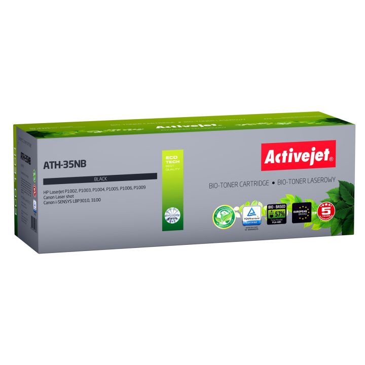 BIO Activejet ATH-35NB toner for HP Canon printers Replacement HP 35A CB435A Canon CRG-712 Supreme 1800 pages black. ECO Toner.